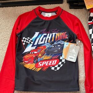 Disney Cars Kids Rashguard - Red and Black